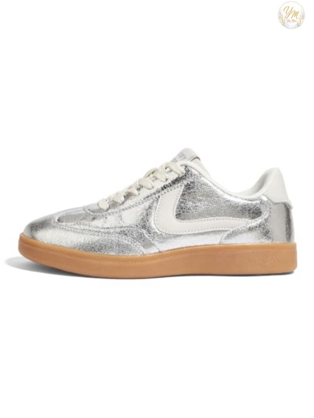 Women's Faux PU Leather Lace-Up Retro Sneakers Walking Skate Shoes